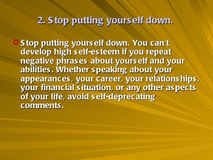 Raising Your Self-Esteem
